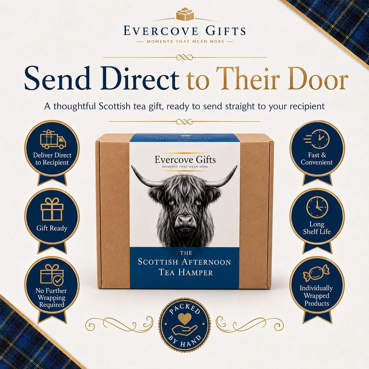 Scottish Afternoon Tea Hamper | Tea, Shortbread, Biscuits & Fudge Gift Box