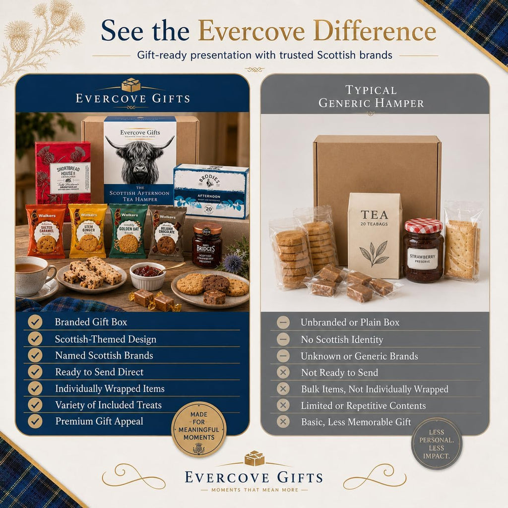 Scottish Afternoon Tea Hamper | Tea, Shortbread, Biscuits & Fudge Gift Box