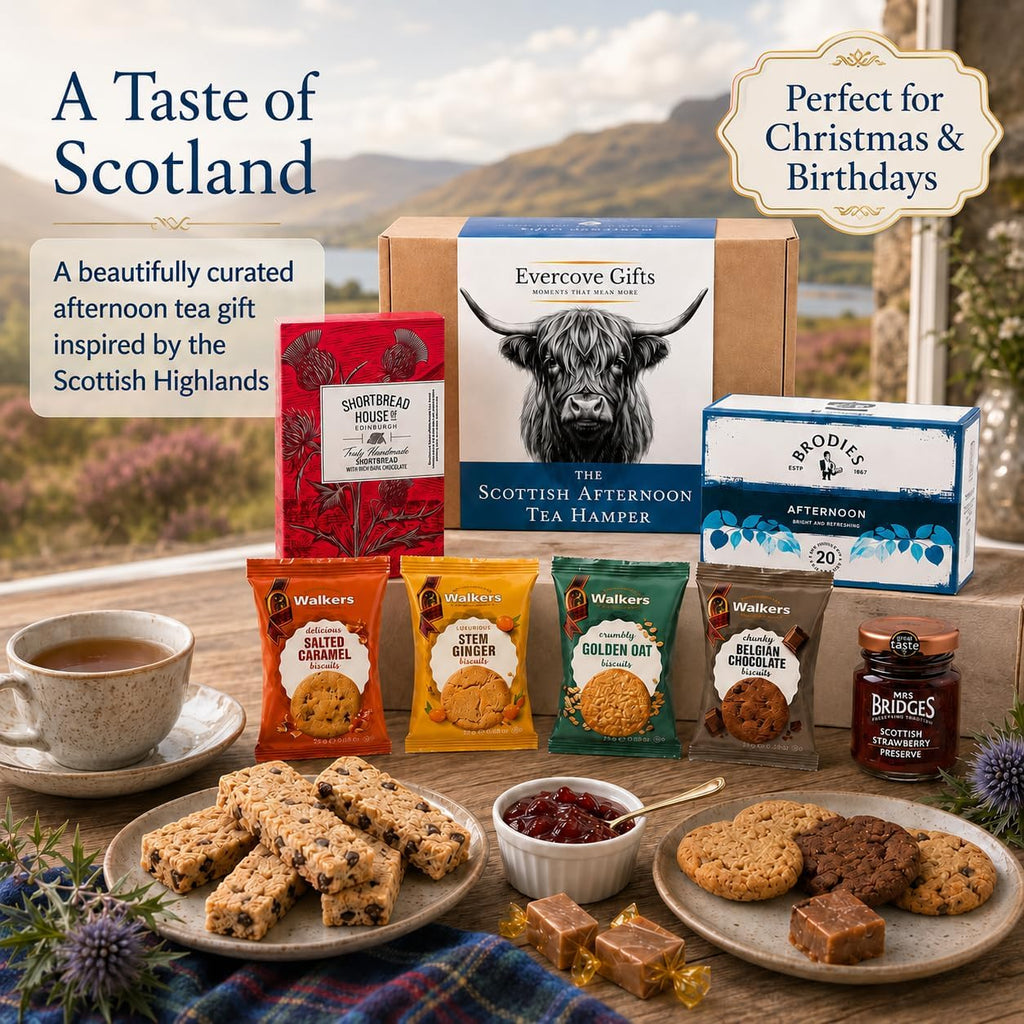 Scottish Afternoon Tea Hamper | Tea, Shortbread, Biscuits & Fudge Gift Box