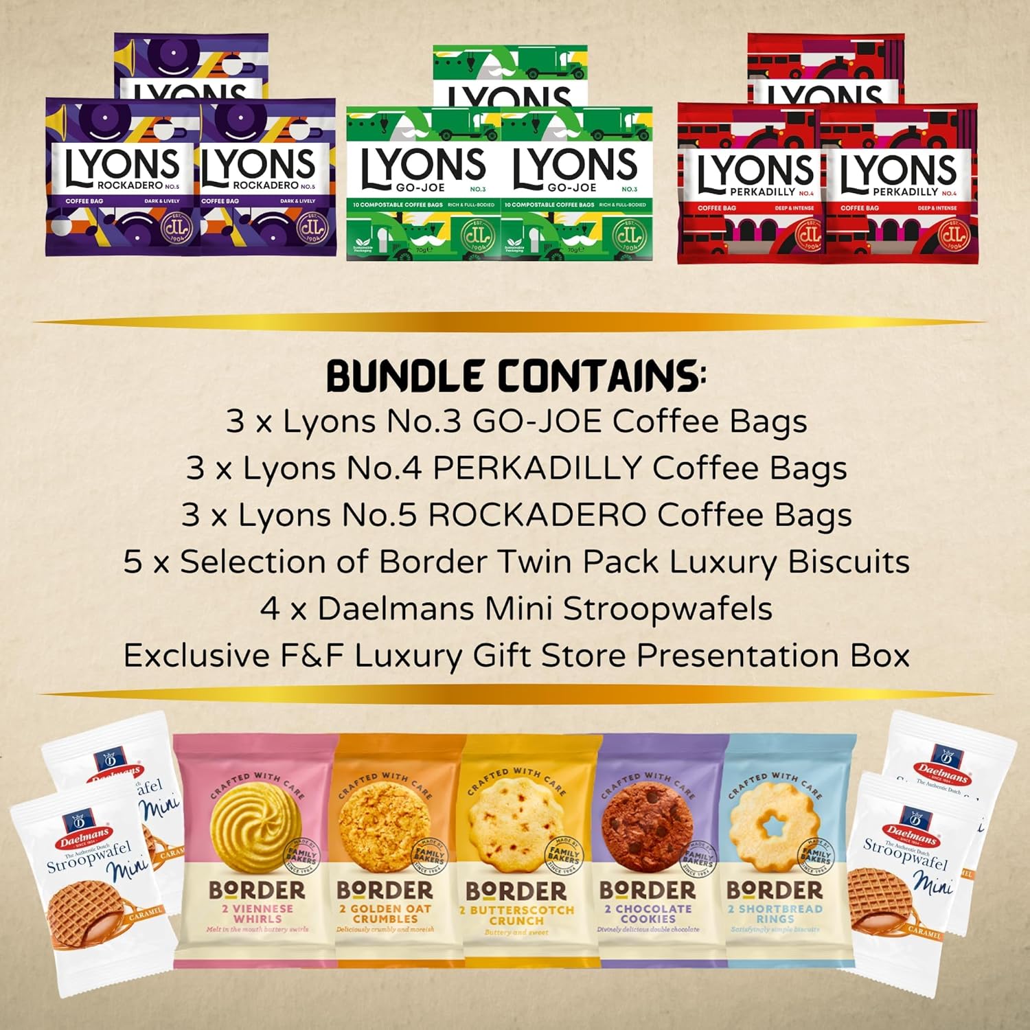 Lyons Coffee Gift Set | Coffee Bags, Biscuits & Stroopwafels