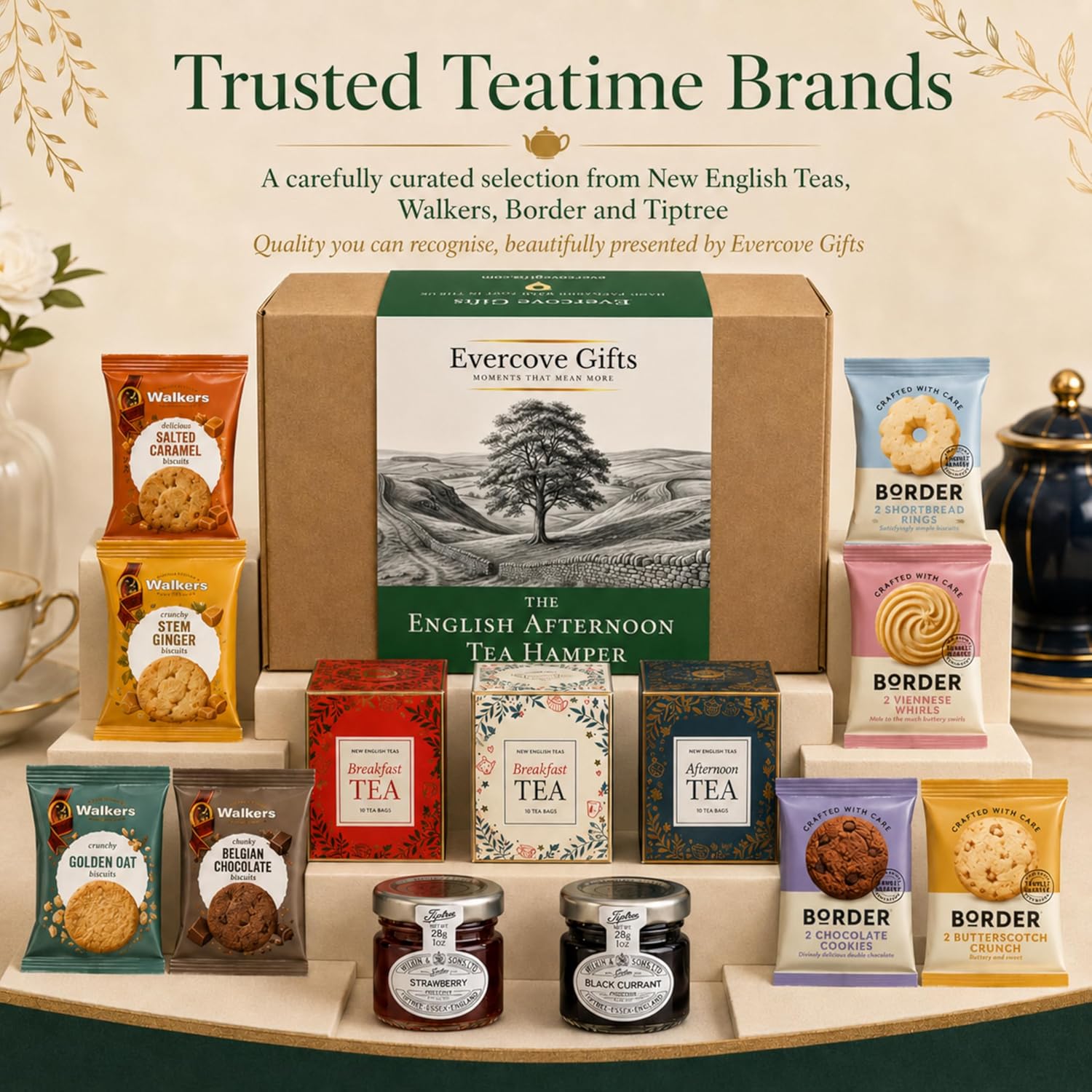 English Afternoon Tea Hamper | Tea, Biscuits & Preserves Gift Box