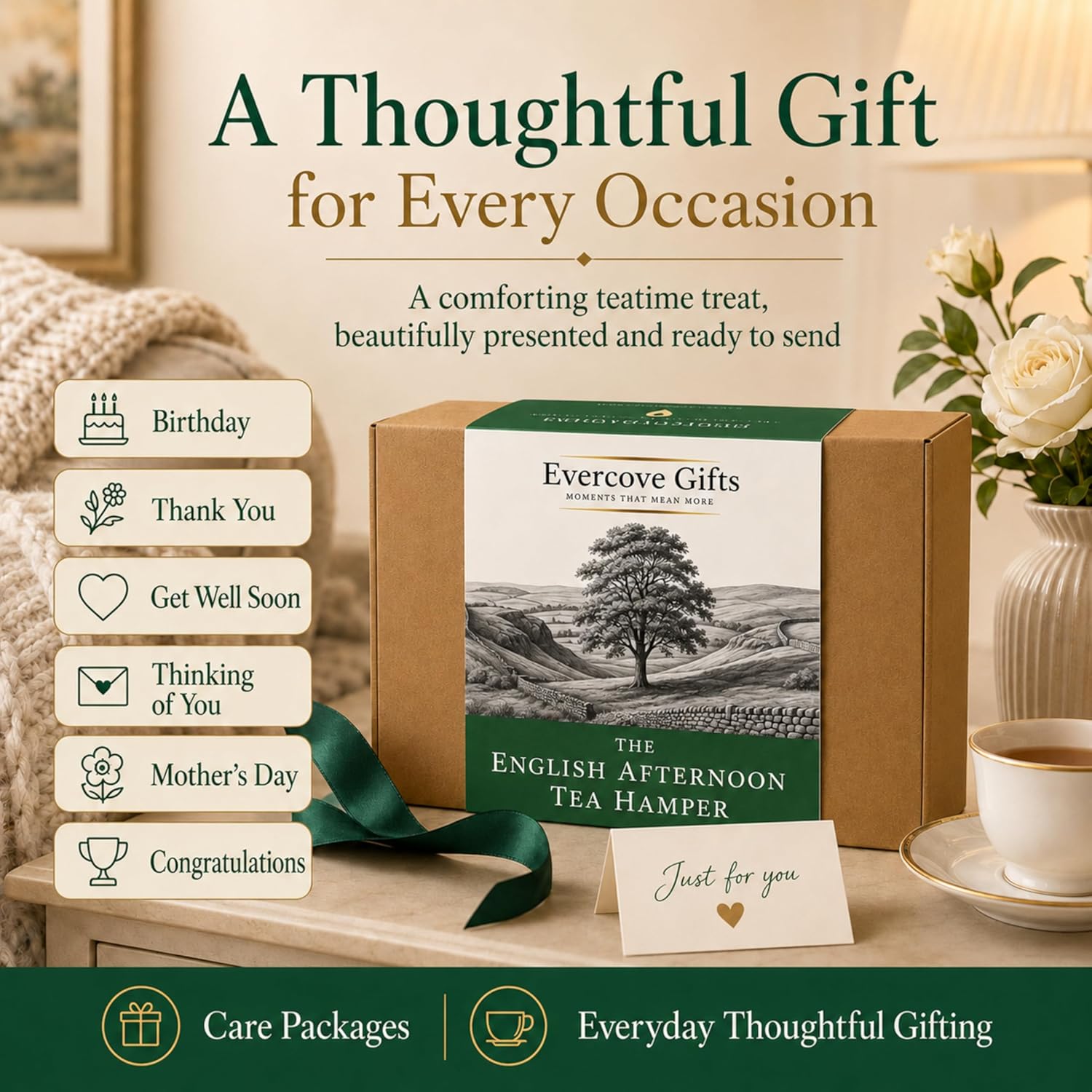 English Afternoon Tea Hamper | Tea, Biscuits & Preserves Gift Box