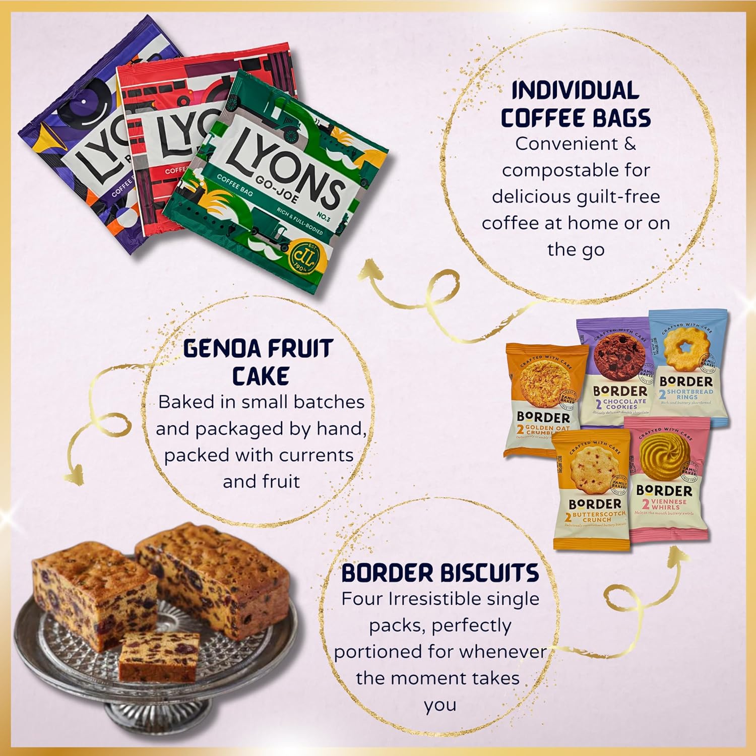 Coffee Gift Set | Lyons Coffee, Genoa Cake, Biscuits & Chocolate