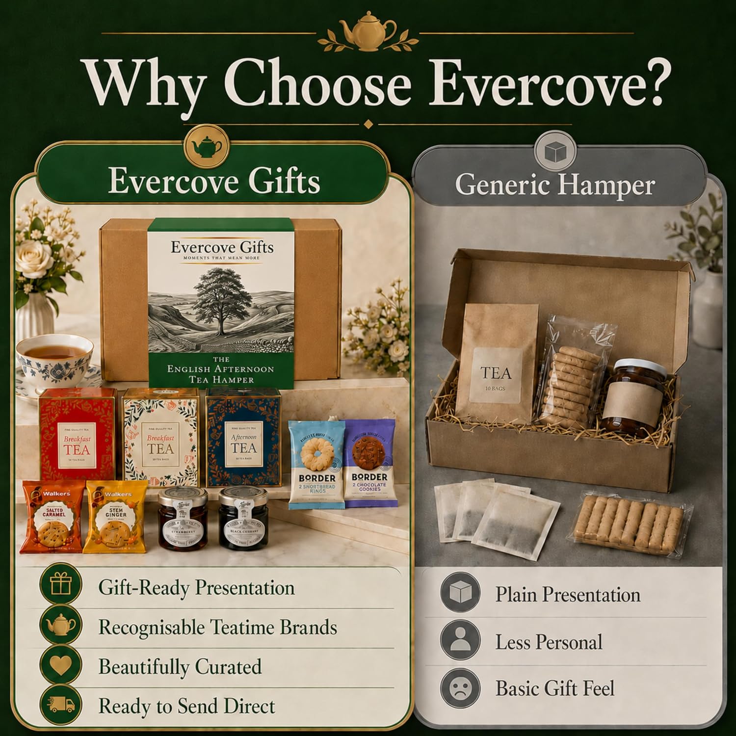 English Afternoon Tea Hamper | Tea, Biscuits & Preserves Gift Box