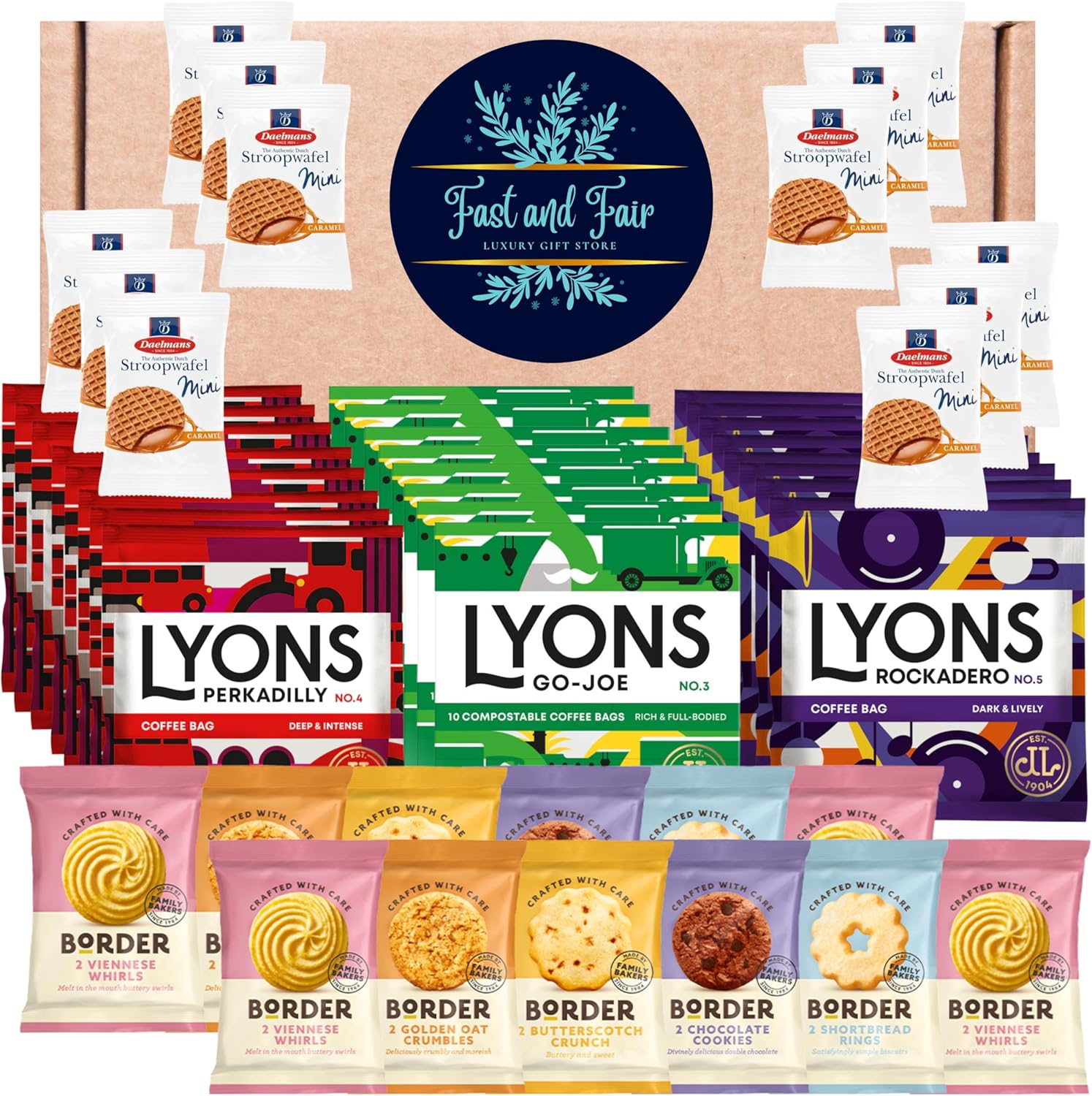 Large Lyons Coffee Gift Set | 48 Coffee, Biscuit & Stroopwafel Treats