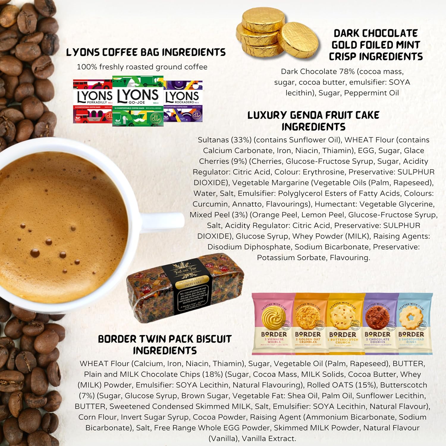Coffee Gift Set | Lyons Coffee, Genoa Cake, Biscuits & Chocolate