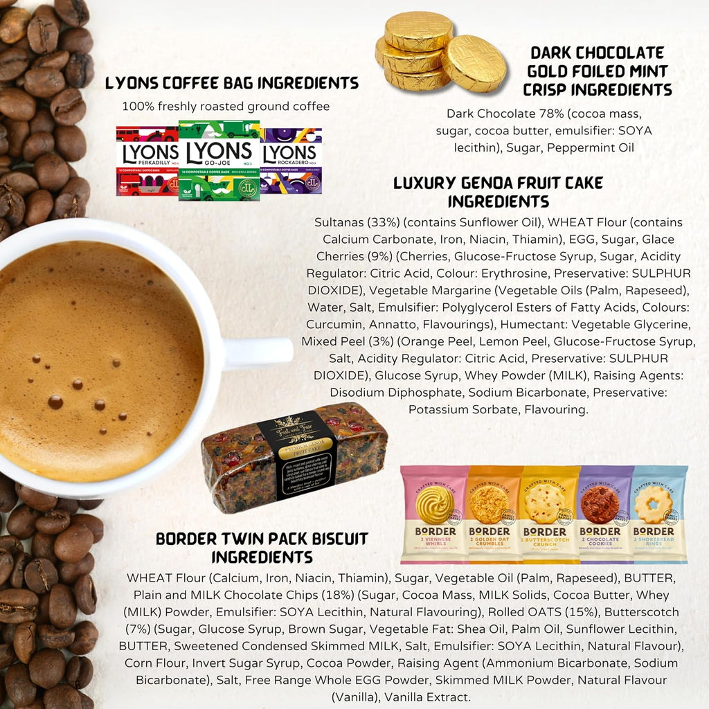 Coffee Gift Set | Lyons Coffee, Genoa Cake, Biscuits & Chocolate