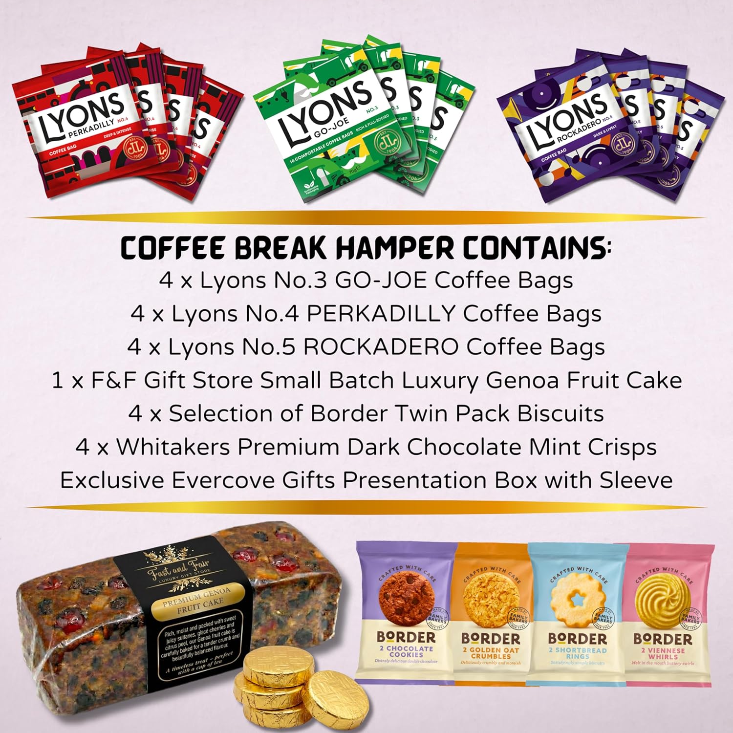 Coffee Gift Set | Lyons Coffee, Genoa Cake, Biscuits & Chocolate