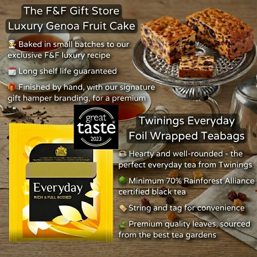 Tea & Cake Gift Hamper | Genoa Cake, Biscuits & Sweet Treats